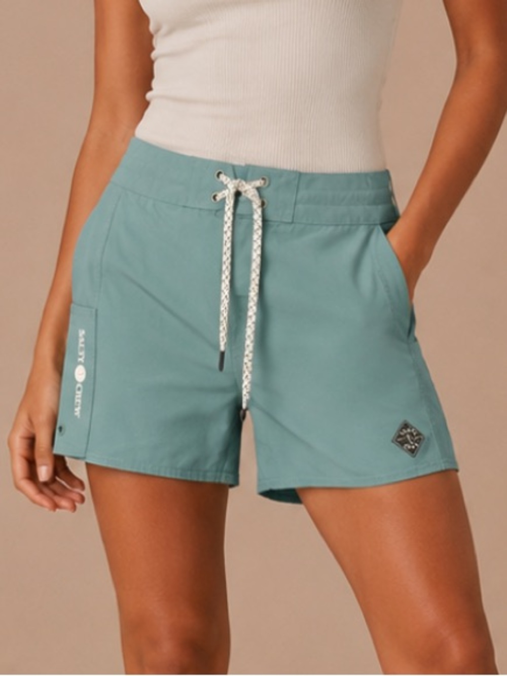 Salty Crew Blue Performance Board Shorts Size 31 Quick Dry Surf Swim Fishing